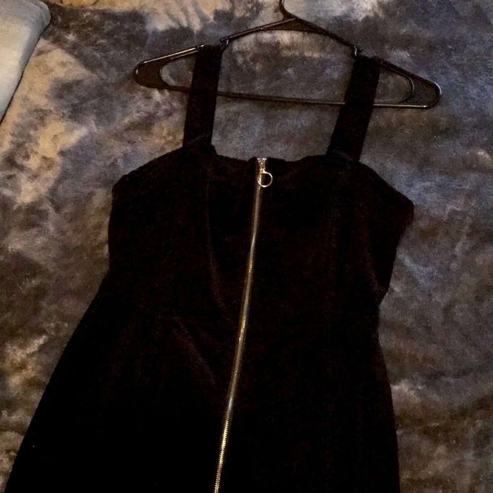 Zippered velvet tank dress